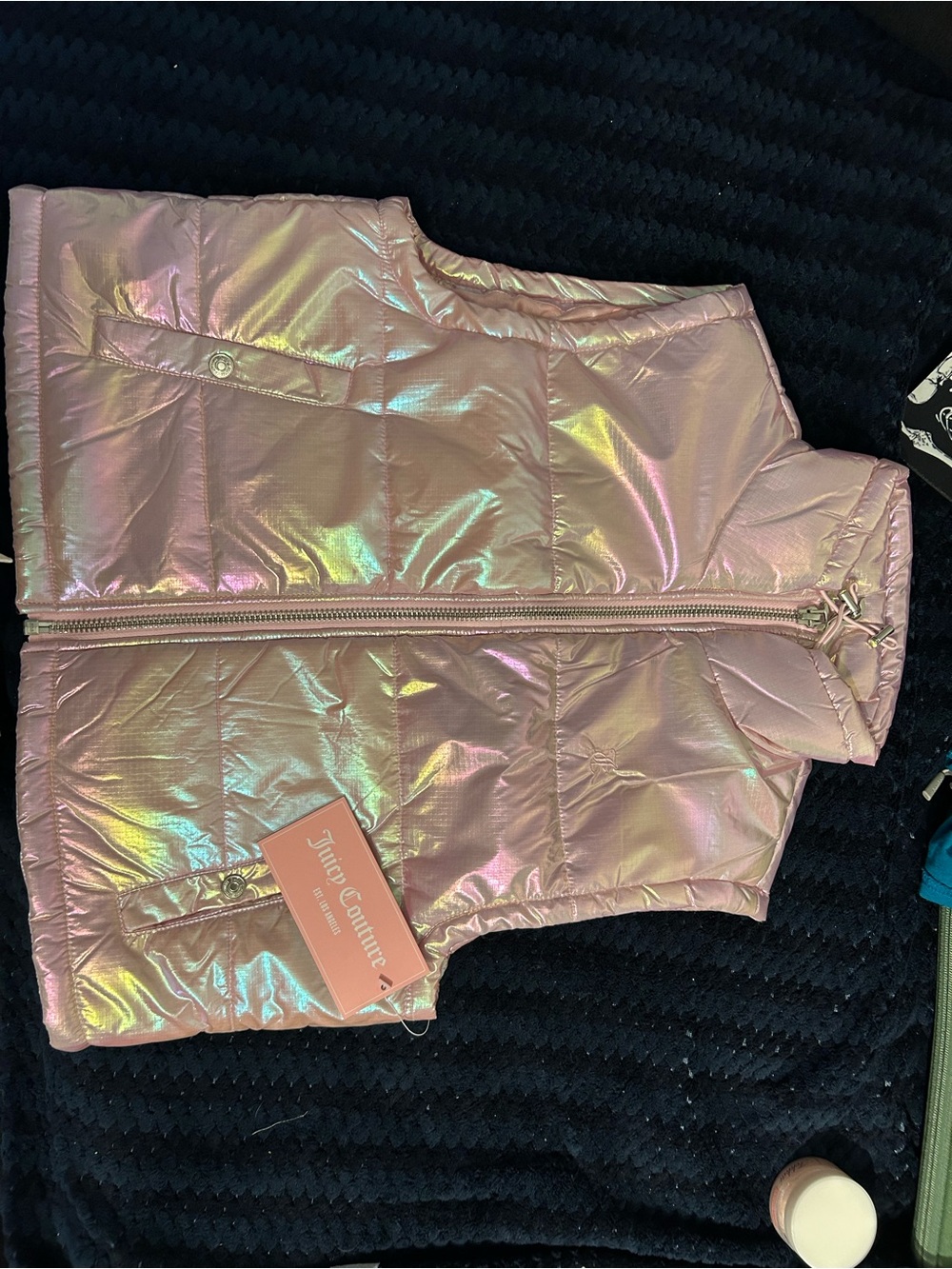 Juicy Couture UNICORN Pink Quilted Puffer Vest